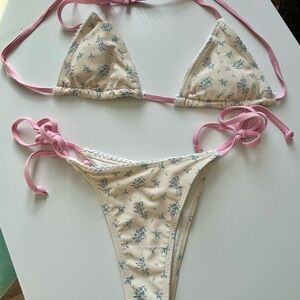 Catalina Floral Bikini with Pink Accents